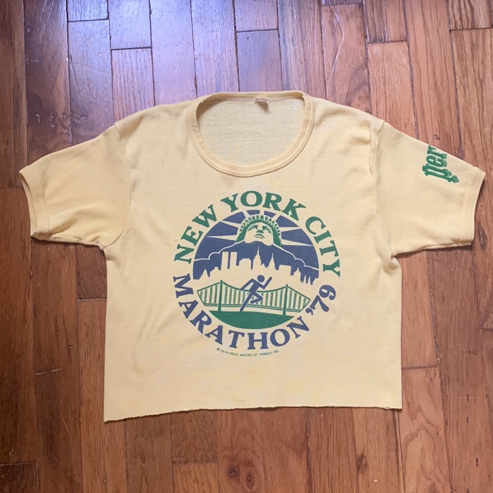 Vintage 70s NYC Marathon/Perrier tshirt